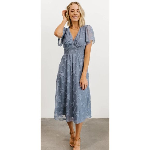 Baltic Born | Dresses | Nwt Baltic Born June Smocked Midi Dress Blue ...